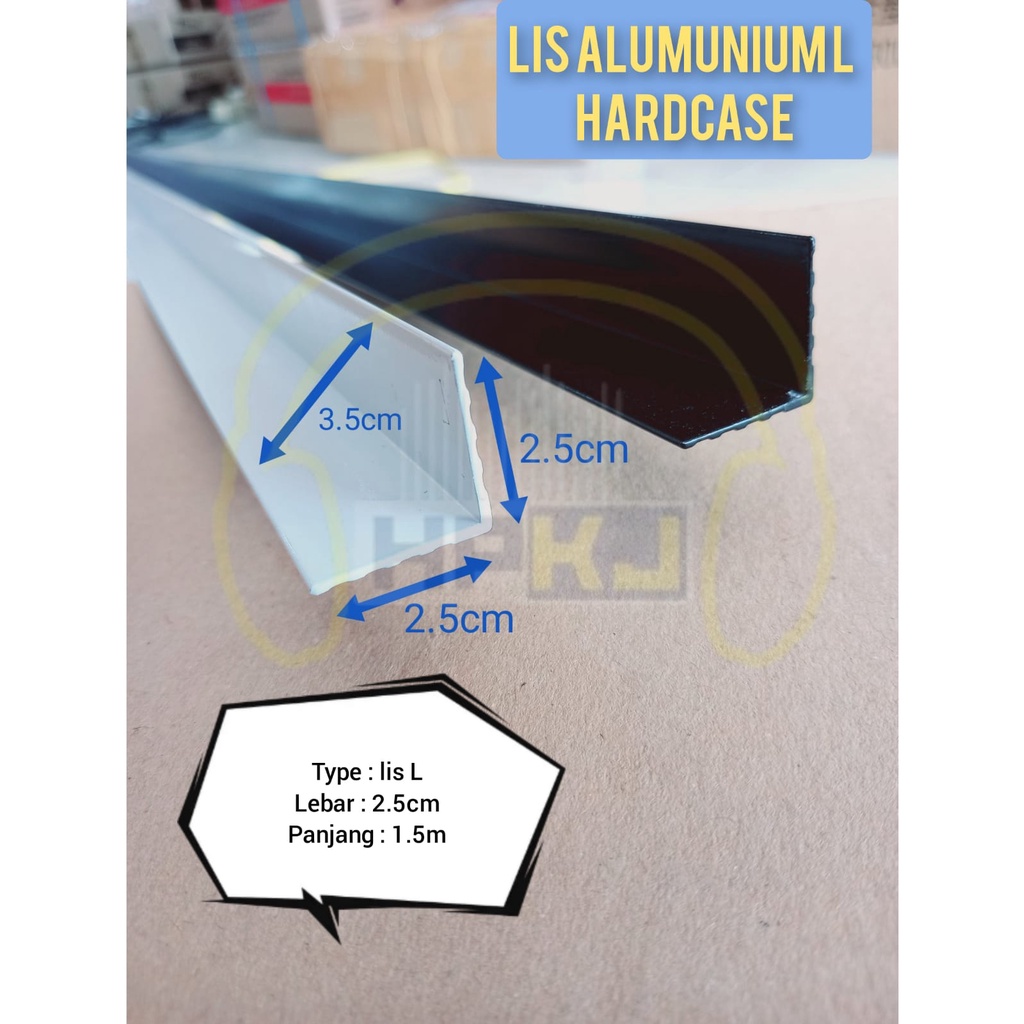 LIS ALUMINIUM L HARDCASE Siku Lis L Alumunium Hitam Box Hardcase