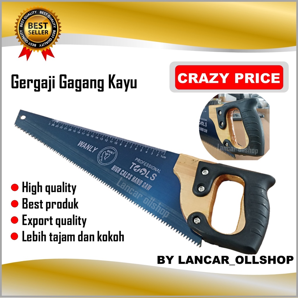 Gergaji gagang kayu 18 inch / Gergaji Kayu / Gergaji Tangan / Gergaji Tukang