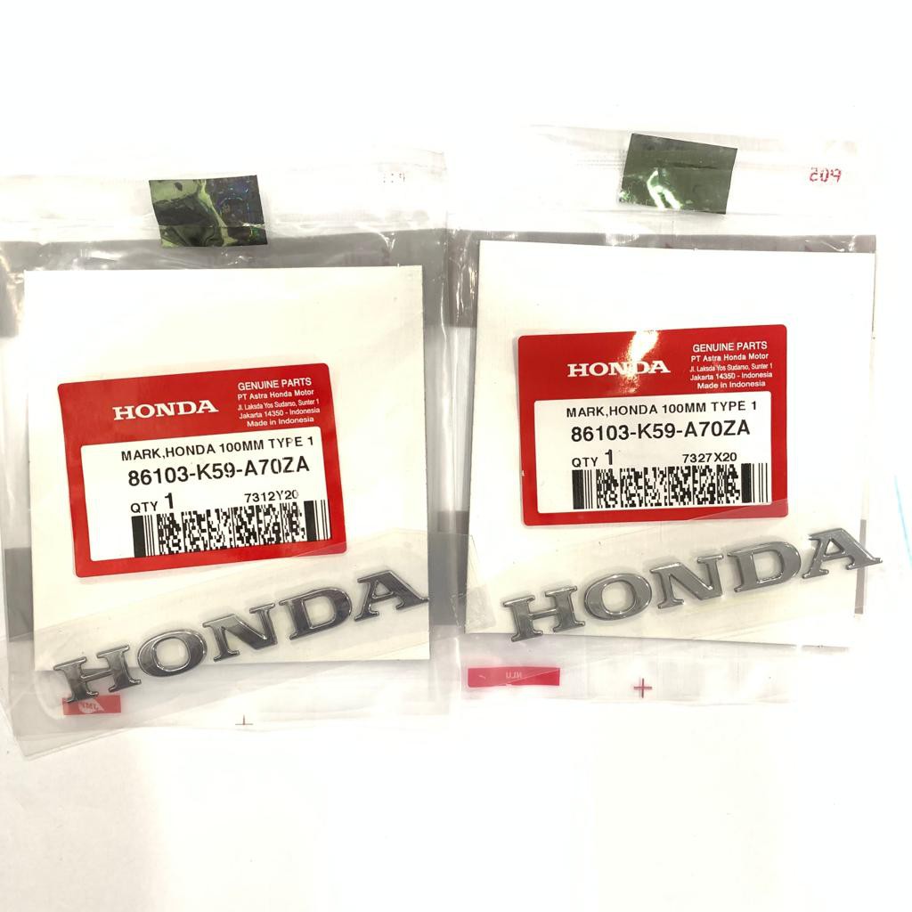 EMBLEM STIKER HONDA VARIO 150 TULISAN HONDA ORI AHM 86103-K59-A70ZA SEPASANG ISI 2PC KIRI KANAN