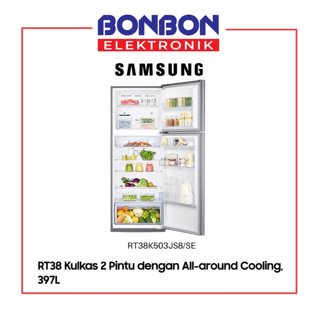 Samsung Kulkas 2 Pintu RT38K503JS8 All-Around Cooling 397L RT38