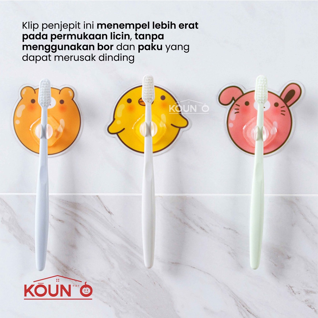 Tempat Sikat Gigi Pulpen Pensil Hook Tempel Dinding Kamar Mandi Gantungan Wastafel ToothBrush Holder