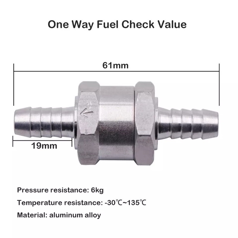 Valve one way Katup satu arah Logam Aluminum