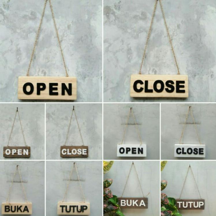 [SKU : LIZCY] OPEN CLOSE BUKA TUTUP TULISAN BOLAK BALIK TULISAN TIMBUL GANTUNGAN SIGN MURAH UNIK KAY