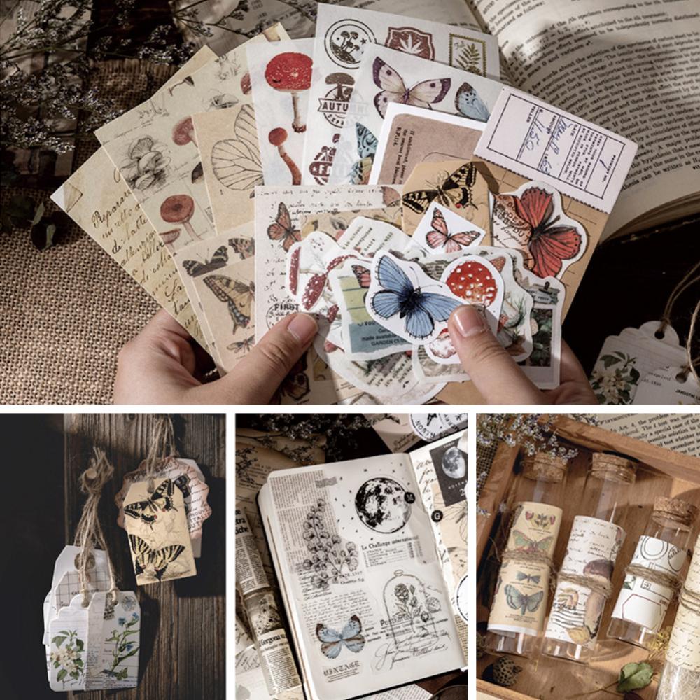 Timekey 30pcs / Pak Stiker Kertas / Selotip Washi Vintage Retro Motif cannot miss it A6K5 Untuk Dekorasi Scrapbook DIY