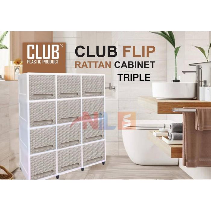 CLUB FLIP TRIPLE Cabinet Susun 4 | Lemari Plastik | Cabinet Plastik
