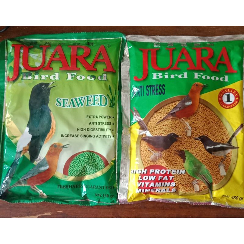 Juara bird food seaweed /anti stress 450gr | pakan burung