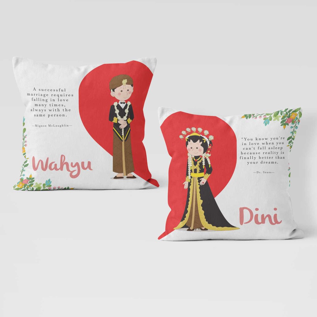 TERMURAH Bantal Custom Couple Wedding Serries