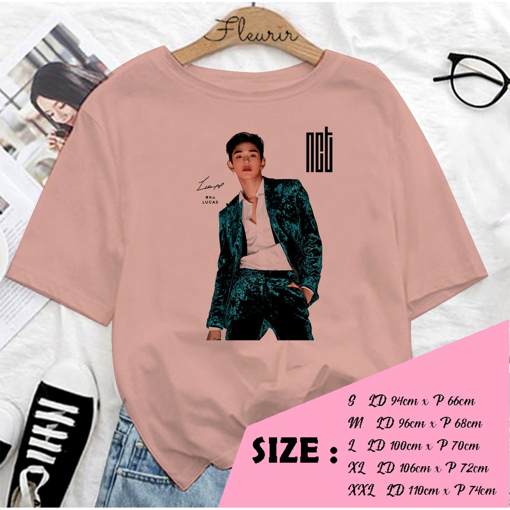 FLEURIR - KAOS LUCAS NCT KOREA KPOP OVERSIZE KATUN KAOS WANITA DEWASA TUMBLR TEE UNISEX JUMBO