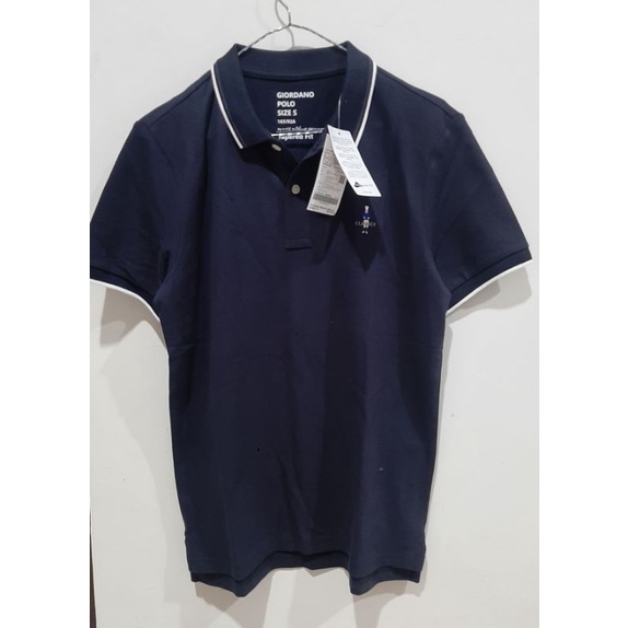 GIORDANO Classic Embroidery Polo Shirt ORIGINAL SIGNATURE NAVY MEN, Kaos Polo Giordano OriginalL