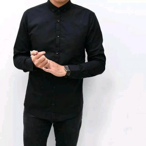 Baju Kemeja Pria Cowok Polos Lengan Panjang Slimfit Oxford