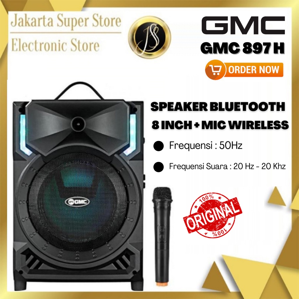 SPEAKER BLUETOOTH GMC 897 H 8 INCH