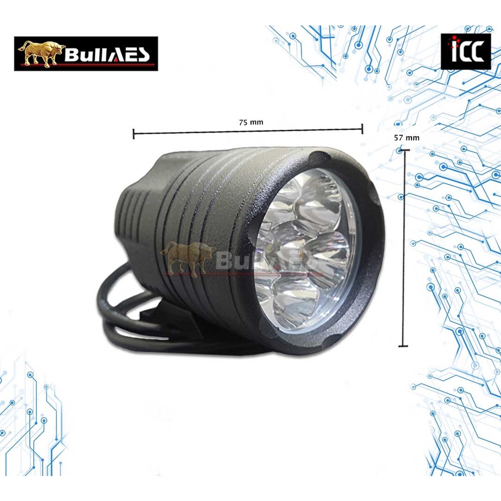 Lampu Tembak 6 Mata 60 Watt  Led Sorot tipe F6X 2 warna Putih kuning  AES-2633-AD