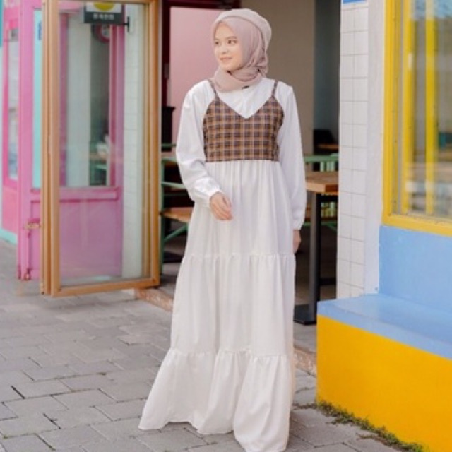 Amy Dress | Bella Vest | Dress Set | Gamis Tanktop | Gamis Vest | Gamis Tingkat | Gamis Pesta | Gami