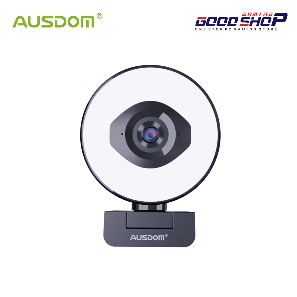 AUSDOM Webcam 1080P 60FPS Autofocus with Tripod, Light - AF660