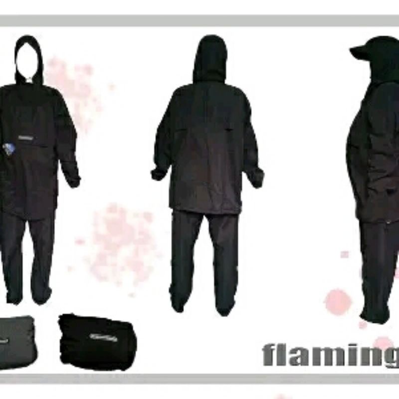 jas hujan setelan Flamingo ori
