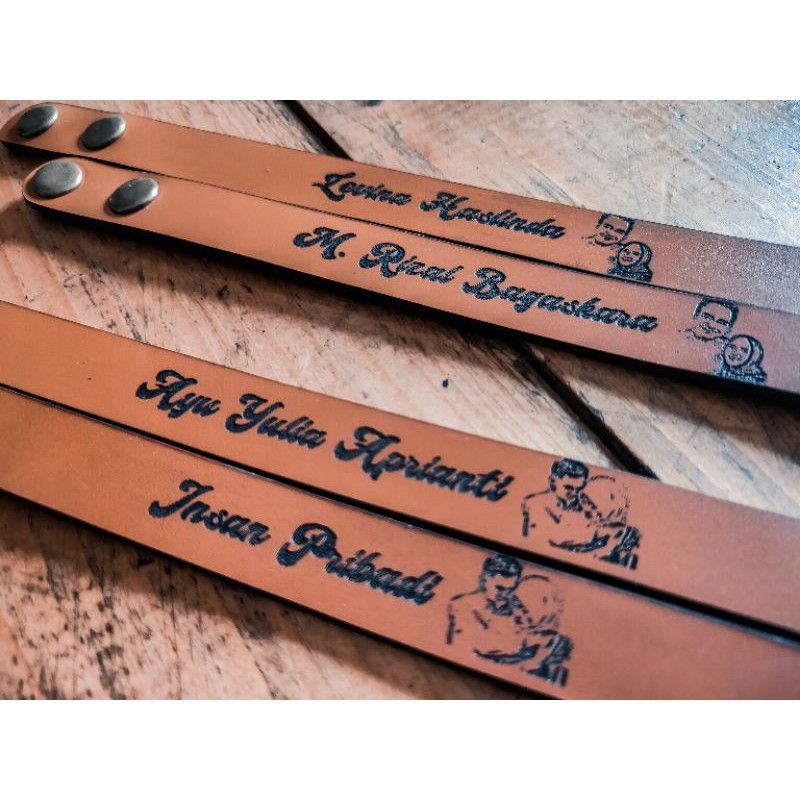 Gelang kulit custom nama kulit asli garut 100 %