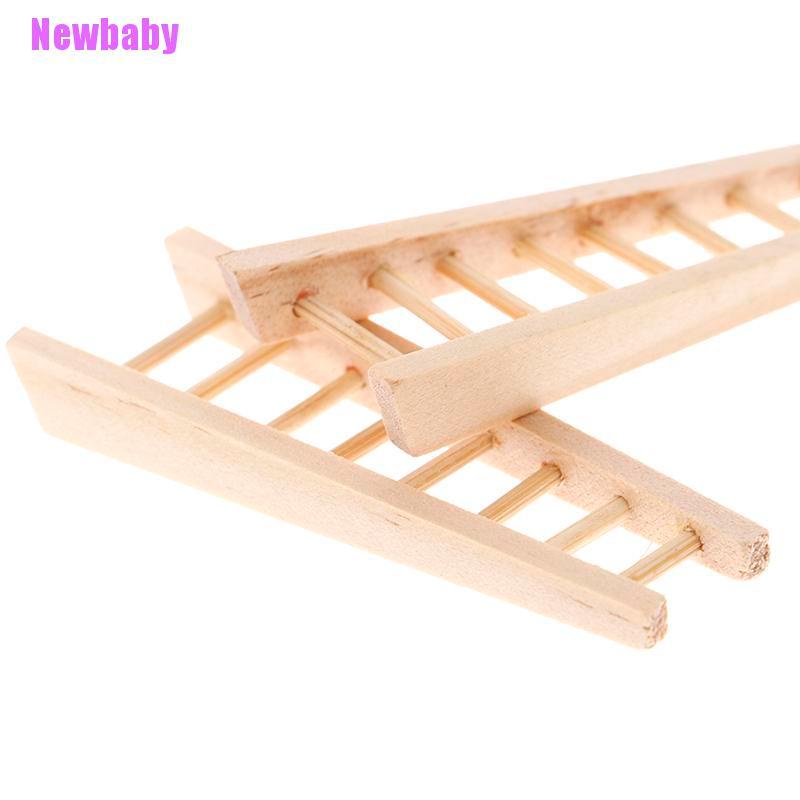 (Newbaby) 1pc Miniatur Tangga Kayu Untuk Dekorasi Taman Mini / Rumah Boneka DIY