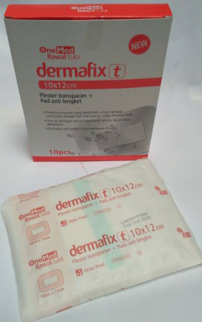 Plester Dermafix (T) 10 ×12cm Transparan Anti Air / Lembar.