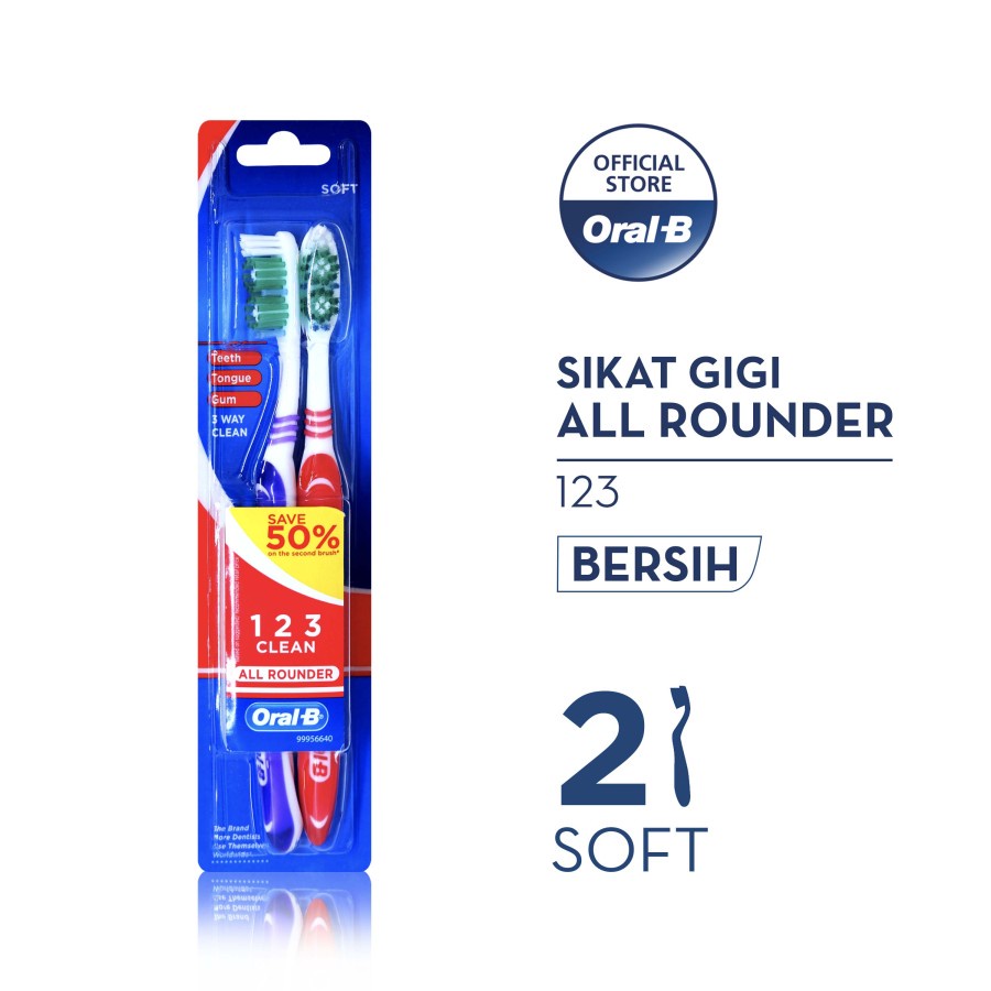 Oral-B / OralB Sikat Gigi All Rounder 123 Soft 2s