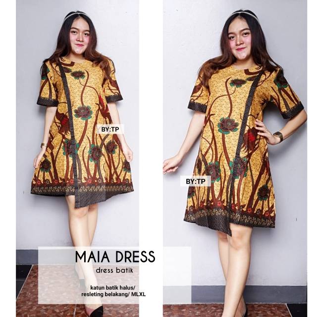 MAIA DRESS BATIK SOGAN MINI DRESS MINI BATIK MURAH