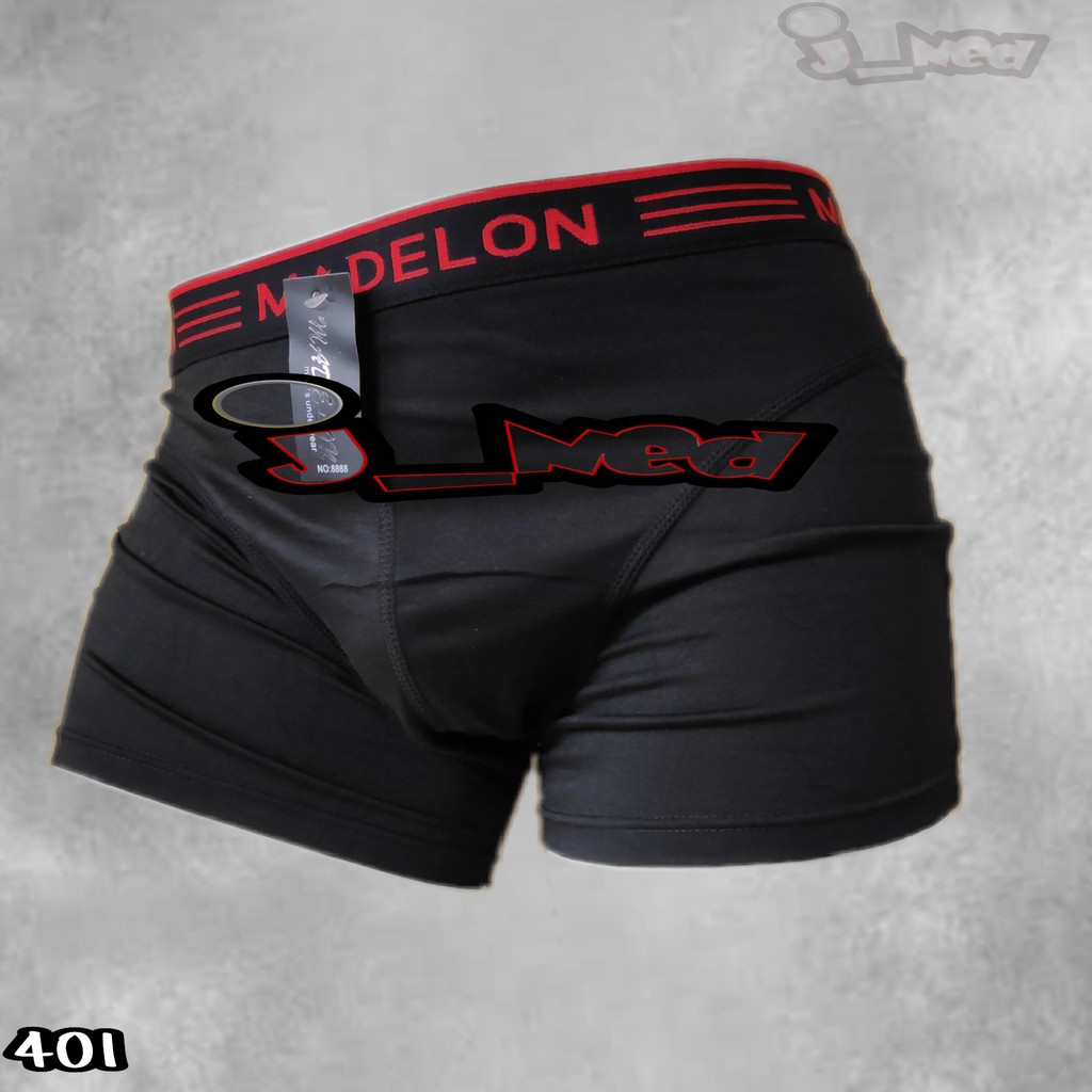 K401L - (HARGA LUSINAN 12Pcs) CELANA DALAM BOXER PRIA IMPORT MADELON SIZE M - XL