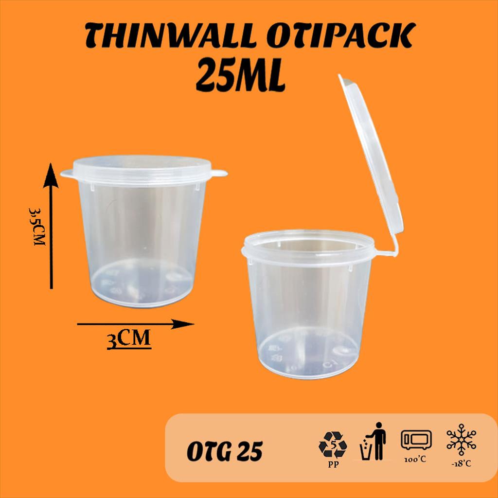 Otipack Thinwall Cup Saus 25ML / Thinwall Cup Isi 50Pcs/ Tempat Saus OTG25