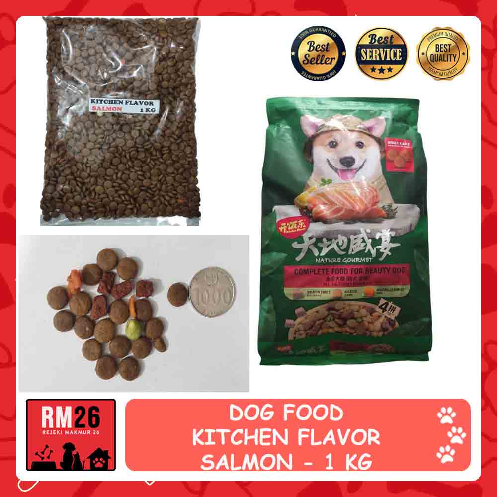 MAKANAN ANJING DOG FOOD KITCHEN FLAVOR SALMON REPACK 1 KG