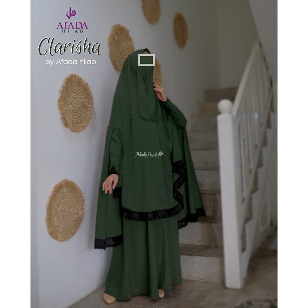 [Ready] Afada Hijab_Clarisha Set Gamis Dress Handsplit Belah Tangan Nonpad