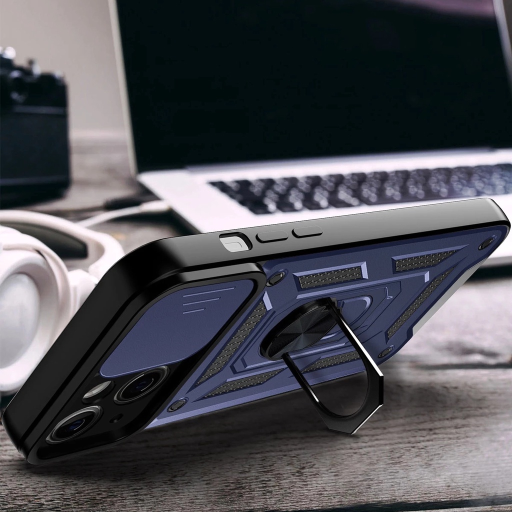 Case Pelindung Kamera Magnetik Shockproof Untuk iPhone 7 8 Plus SE 2020 13 12 11 Pro XS Max X XR