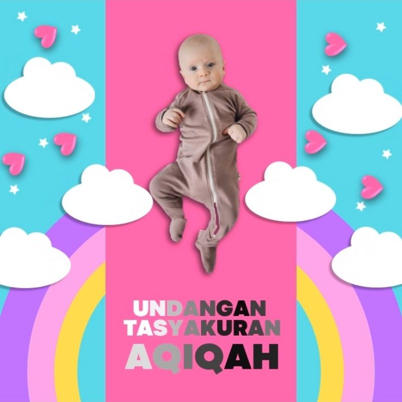 Undangan Digital Tasyakuran Aqiqah Baby Square pt.2. Template terbaru