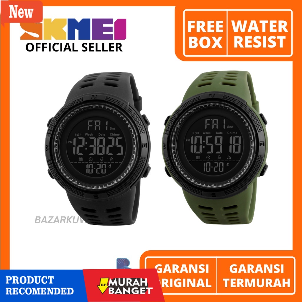 Jam digital pria terbaik- Jam Tangan Pria Skmei 1251 Jam Tangan Skmei Jam Tangan Karet Pria Jam Tang