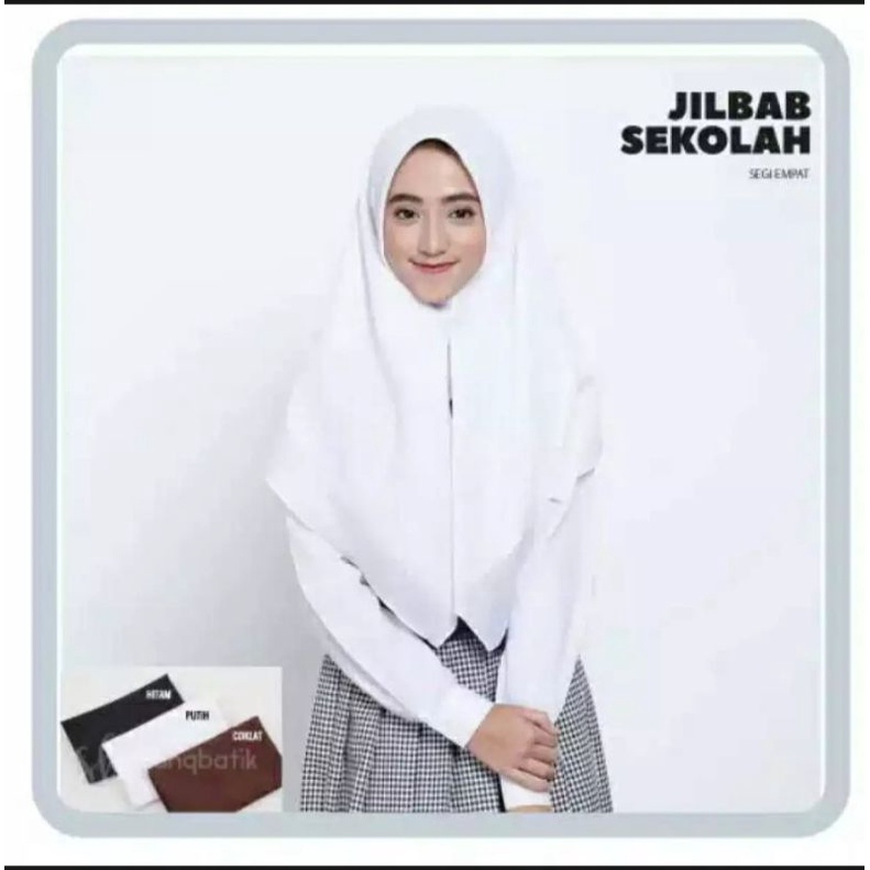 Kerudung segi empat katun neci anak sekolah//jilbab sekolah segi empat neci katun hero//kerudung seg