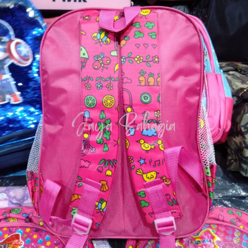 Ransel Neva Batok Hologram Hellokitty Lol Princess Emboss Plastik Keras Tas Sekolah Anak Perempuan TK SD