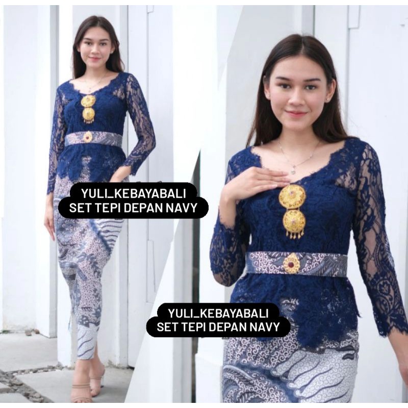 Set Kebaya Bali Semi Italy Modern Tepi Depan | yuli_kebayabali