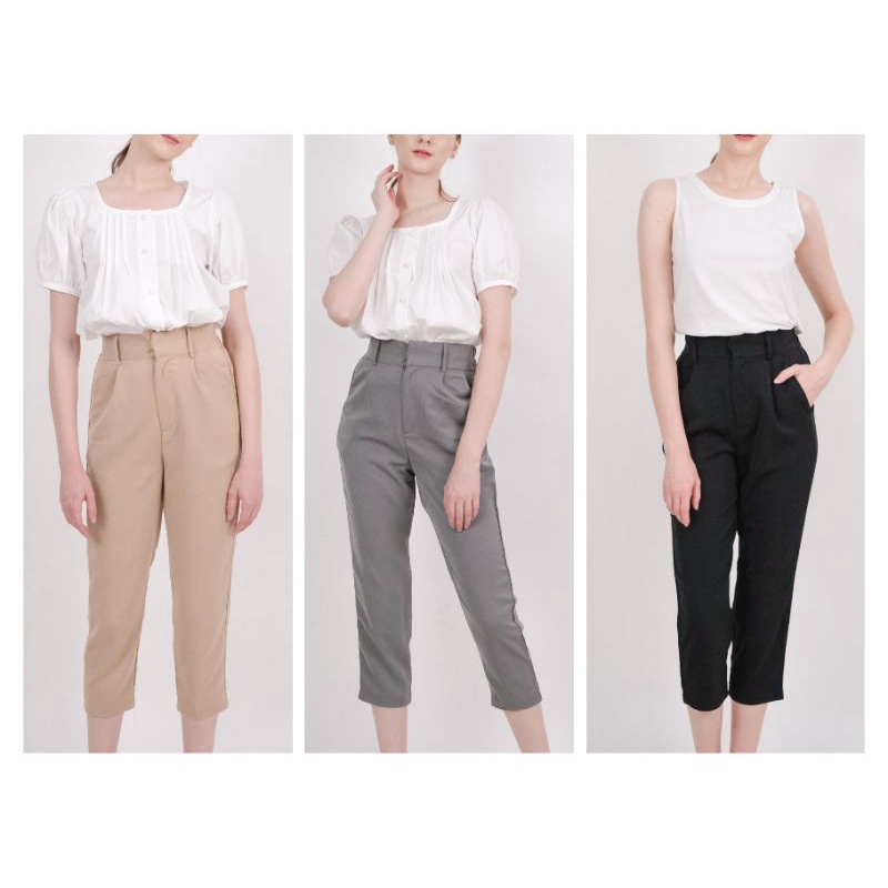 SOORI - 주노 JUNO (Basic Ankle Pants Celana Kerja Wanita Korea Formal)