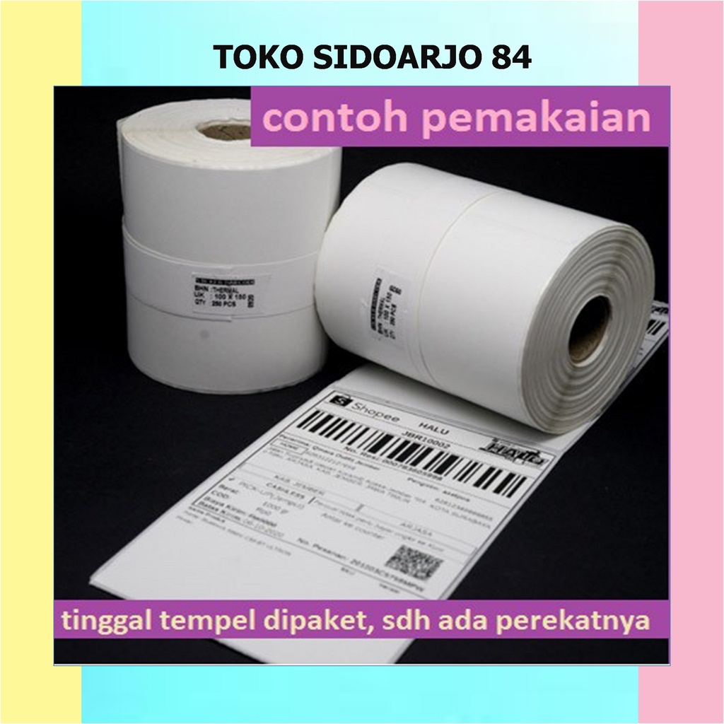 Kertas Thermal Label Barcode 100 x 150 mm ukuran A6 isi 500pcs murah