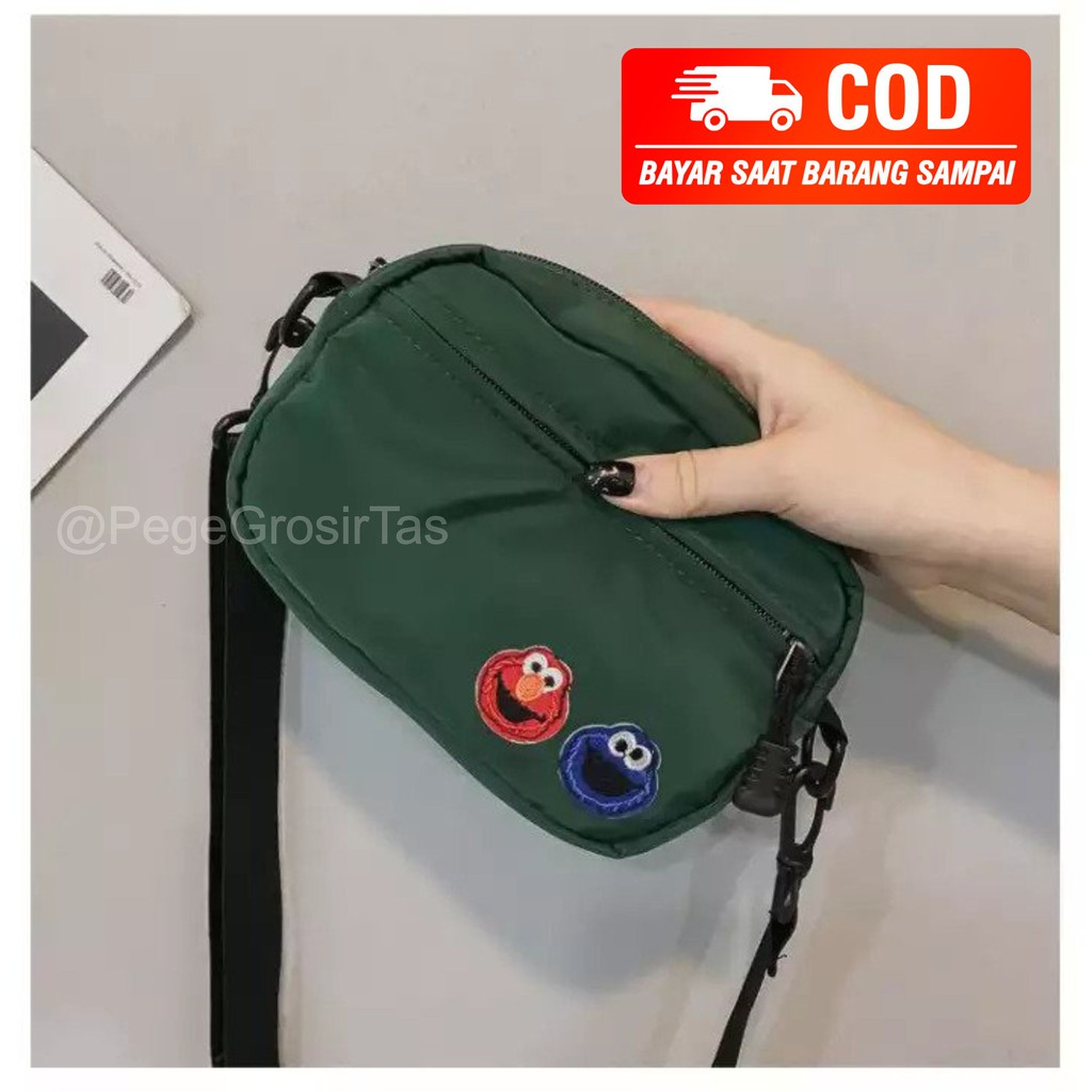 Pege 8857 - Tas Selempang Bahu Wanita Motif Sablon Elmo Slempang Lucu Kasual Slingbag