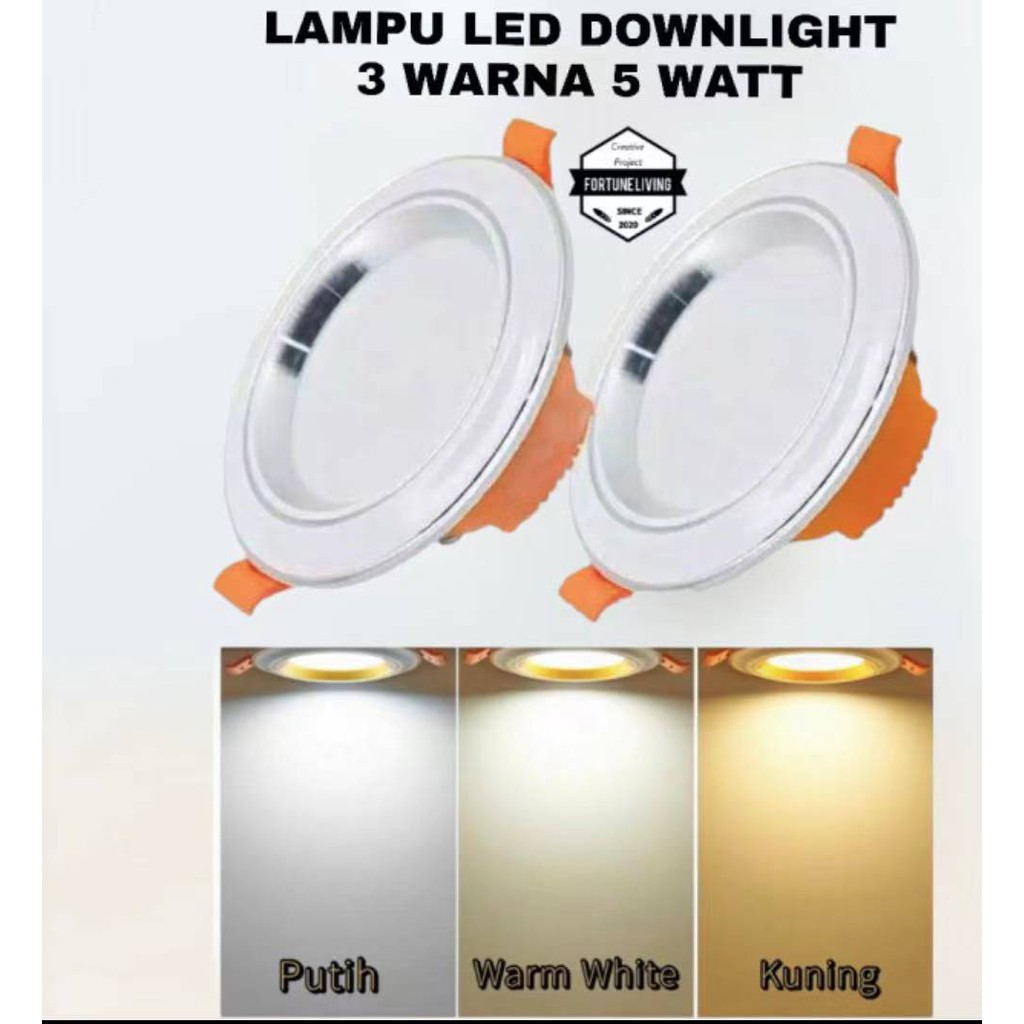 lampu downlight led 3warna 5w EXS  lampu led 3warna panel led 3warna