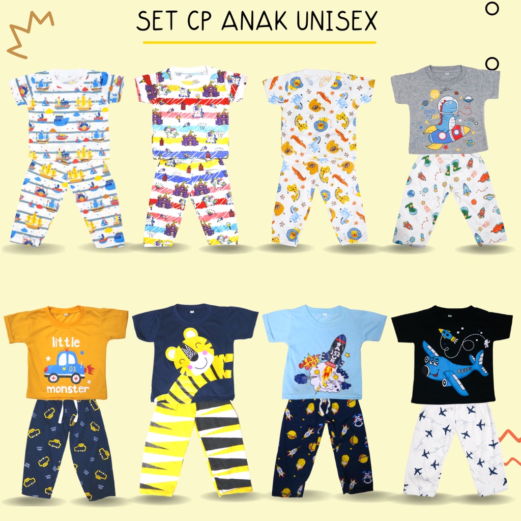 BabynKids - Setelan CP Anak Unisex / Setelan Anak Celana Panjang / Setelan Anak Motif Gambar Karakter / Setelan Anak laki laki / Setelan Anak Perempuan