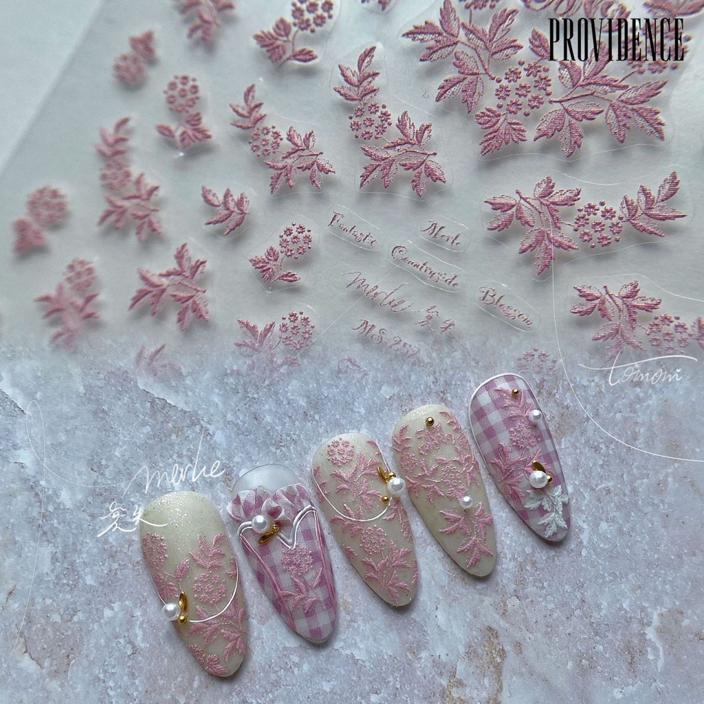 1 Set Stiker Kuku 3D Efek Visual Tahan Lama Untuk Dekorasi Nail Art