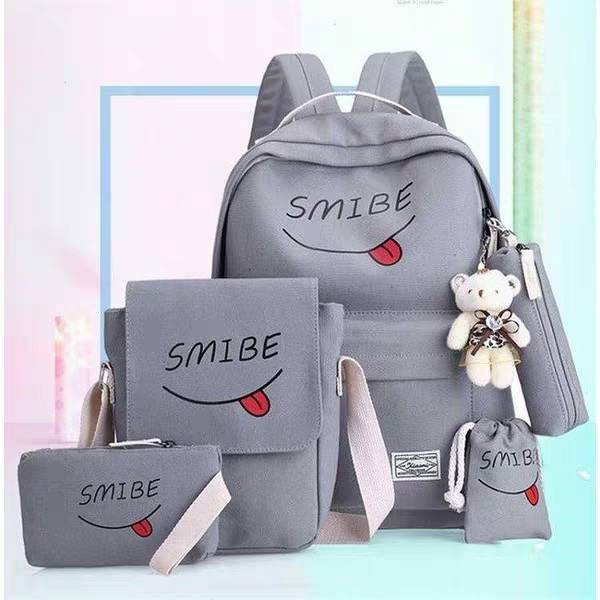 BACKPACK SMIBE SET 4IN1 KUCING/TAS ANAK/TAS SEKOLAH/TAS BERANAK/TAS PROMO TERMURAH IMPORT KEKINIAN