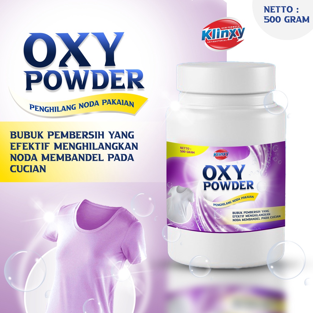 Klinxy Penghilang Noda Pakaian Oxy Powder Pencerah Pakaian Berwarna 500gr