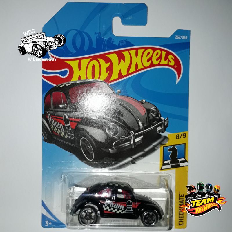 Hot Wheels VW Volkswagen Beetle Checkmate Pawn Black All Besi Mainan Mobil Kolektor