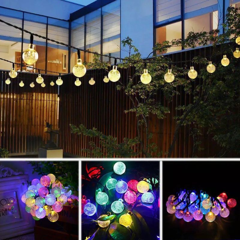 CRYSTAL LAMPU NATAL HIAS / LAMPU TUMBLR LED RAINBOW MOTIF BOLA CRYSTAL
