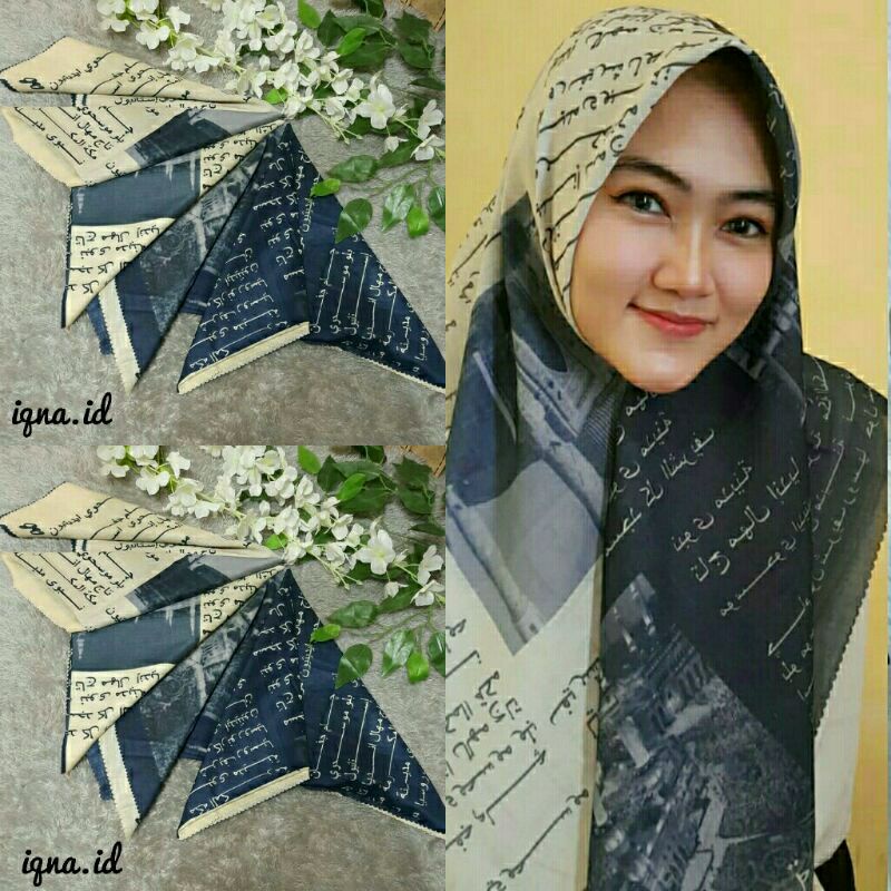 REDY bukan PO krudung arab koran krudung segi 4 arabic krudung motif koran krudung print