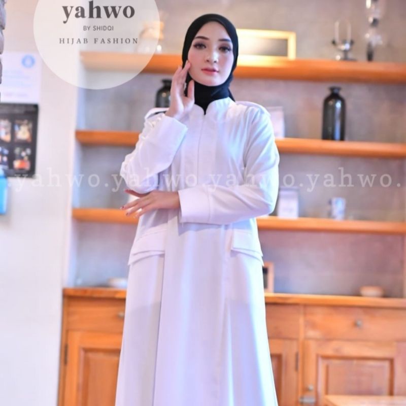 GAMIS WANITA TERBARU DAN TERLARIS/DRESS WARNA PUTIH/GAMIS UKURAN M/L/XL/YAHWO BY SHIDQI/GAMIS PUTIH BERSIH/GAMIS JUMBO YAHWO/GAMIS kode R009