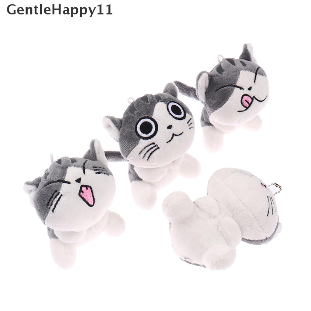 Gentlehappy 1Pc Gantungan Kunci Boneka Kucing Keju Bahan Plush