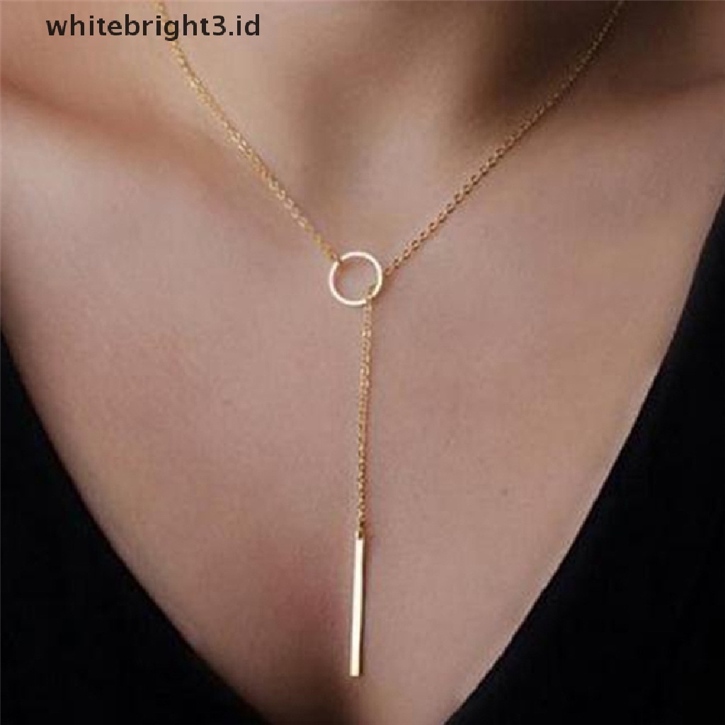 (whitebright3.id) Kalung Rantai Dengan Liontin Bunga Kristal Untuk Wanita