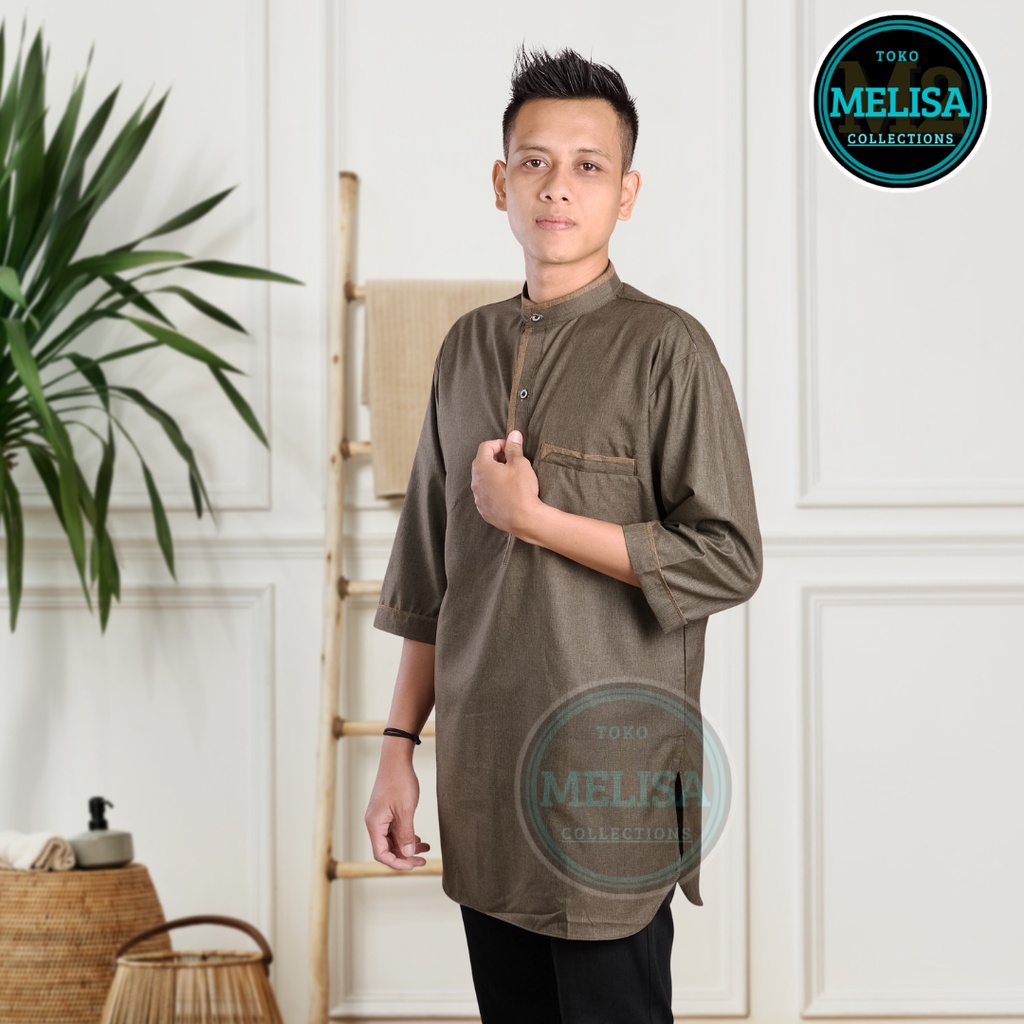 Baju Koko Kurta Lengan 3/4 Baju Koko Fashion Muslim Pria Dewasa Terbaru Koko Pria Muslim Bahan Katun Viskos Premium / Baju Koko Pakaian Muslim Pria Dewasa Remaja Lengan Pendek Premium Terbaru Baju Koko kurta Laki-laki Muslimin Polos Keren Terbaru