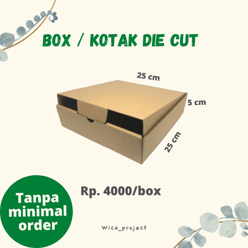 

box hempers / dos hempers / kotak kado / dos die cut / dos pizza 25x25x5 cm / kardus 25x25x5 cm